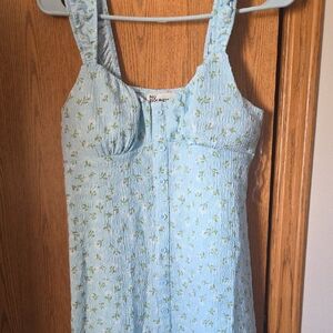 No Boundaries Light Blue Floral Mini Dress
